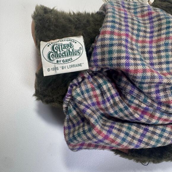 VINTAGE Cottage Collectibles Wooster Plush Toy TEDDY BEAR Ganz overalls TAGGED - Picture 5 of 7